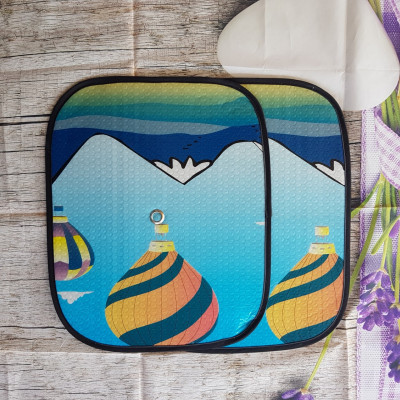 Bộ 4 tấm che chống nắng cho cửa sổ ô tô họa tiết ngẫu nhiên