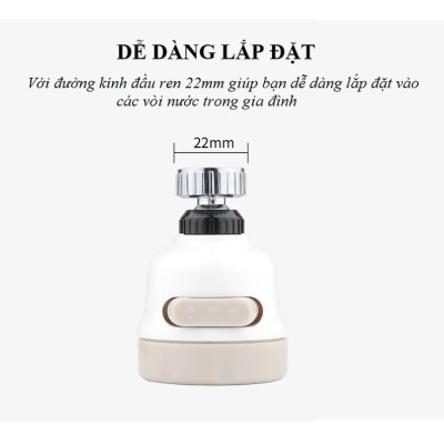 Đầu vòi rửa chén KG03 giúp tiết kiệm nước, có 3 chế độ phun, điều hướng 360 độ tăng áp lực nước gấp 300X(Tặng kèm 2 miếng dán treo đồ trong nhà bếp)- Hàng chính hãng