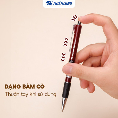 Combo 5-10-20 Bút Bi Thiên Long Metal Clip TL-036 đầu bi 0.7mm