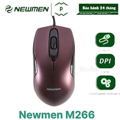 Chuột máy tính có dây NEWMEN M266, chuột quang, 1200DPI, dùng cho game, văn phòng - Hàng Chính Hãng,Bảo hành 24 tháng
