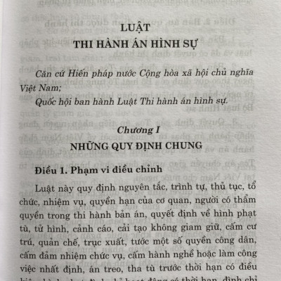 Luật Thi Hành Án Hình Sự ( Hiện Hành )
