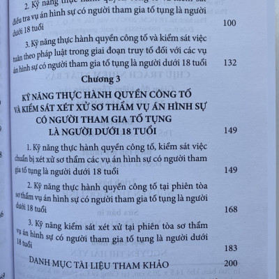 Kỹ Năng Thực Hành Quyền Công Tố, Kiểm Sát  Điều Tra, Kiểm Sát Xét Xử Sơ Thẩm Vụ Án Hình Sự Có Người Tham Gia Tố Tụng Là Người Dưới 18 Tuổi