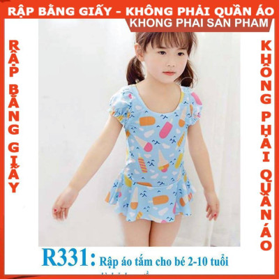 Rập giấy A0 áo tắm bé mã R331 (BẢN VẼ) 