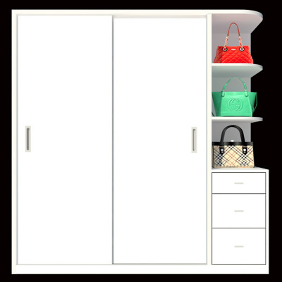 Tủ quần áo gỗ MDF Tundo cửa lùa cánh trắng 180 x 55 x 200cm