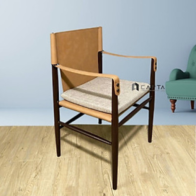 Ghế ăn da công nghiệp RIO 4A-P Nội thất Capta Ghế nhà hàng cao cấp có tay màu nâu bò xám nệm rời vải bố khung ghế sắt sơn tĩnh điện giả vân gỗ nhập khẩu chất lượng cao