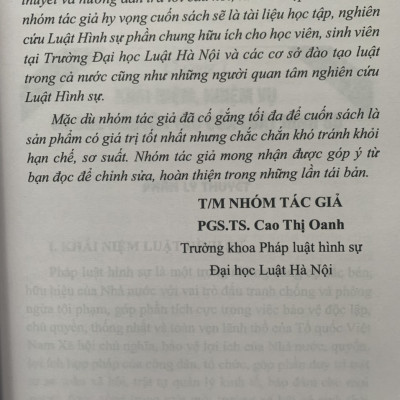 Hướng dẫn môn học Luật hình sự - Tập 1 (phần chung)