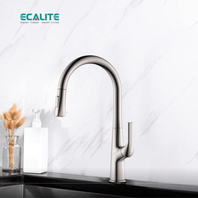 Vòi Rửa Chén Nóng Lạnh Ecalite EF-K569C - Có Dây Rút - Điều Chỉnh Tia Nước - Đồng Thau Mạ Chrome Cực Đẹp - Hàng Chính Hãng