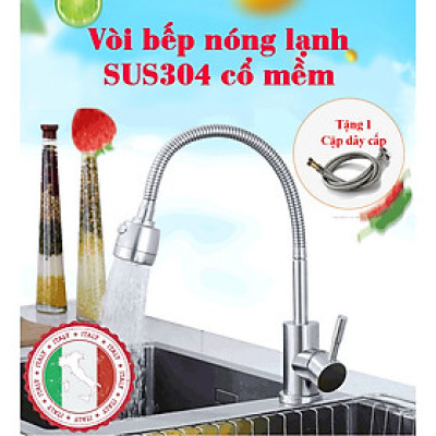 [Tổng Hợp] Các loại vòi rửa chén vòi bếp nóng lạnh SUS304 bán chạy + 02 dây cấp nước HVMMA ITALIA 