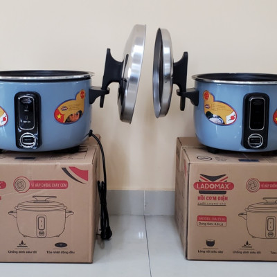 Nồi cơm điện công nghiệp Ladomax Nhật dung tích 3.6/4.2/5.6/8.5/10/16L kèm vỉ hấp chống cháy cơm-Hàng chính hãng
