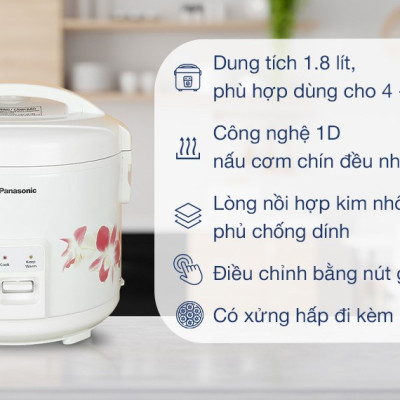Nồi cơm nắp gài Panasonic 1.8 lít SR-MVN18FRAX - Hàng chính hãng