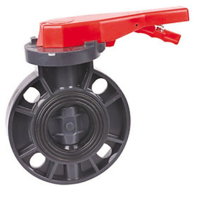 Van bướm mặt bích tay gạt phi 63, 90, 110, 125, 160, 200 Eurolife EL-VB (xám đỏ)