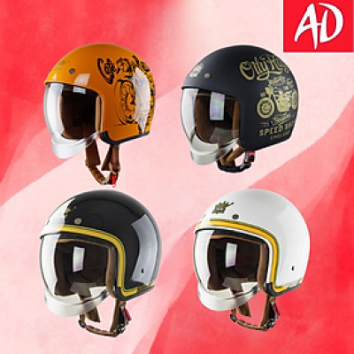 Mũ bảo hiểm xe máy 3/4 Royal M139 kính âm màu tem đa dạng nhiều size cho nam nữ