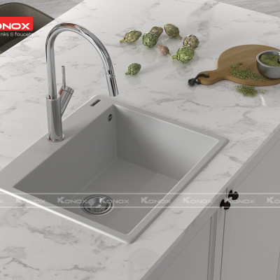 Vòi rửa bát kéo dây Konox, Model Ponte Black, 4 phiên bản màu, Bề mặt mạ PVD 5 lớp cao cấp, Lõi đồng tiêu chuẩn CW617N, Linh kiện phụ trợ dòng chảy nhập khẩu châu Âu, Bảo hành chính hãng 5 năm, Hàng chính hãng