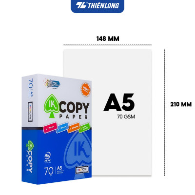Ream giấy A5 70 gsm IK Copy (500 tờ) - Hàng nhập khẩu Indonesia