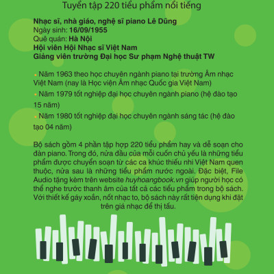 Piano Cho Thiếu Nhi - Tuyển Tập 220 Tiểu Phẩm Nổi Tiếng - Phần 3 (Tái Bản) - Lê Dũng (HH)