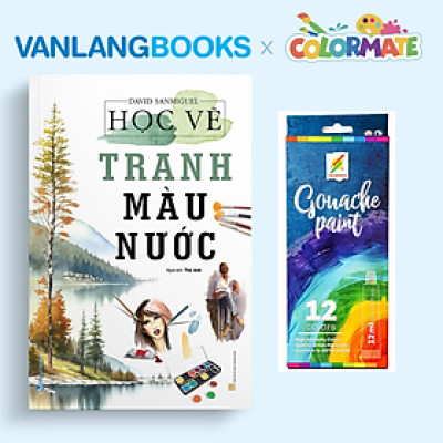 Sách Học Vẽ Tranh Màu Nước + Hộp 12 Tuýp Màu Vẽ Gouache Paint - Vanlangbooks x Colormate