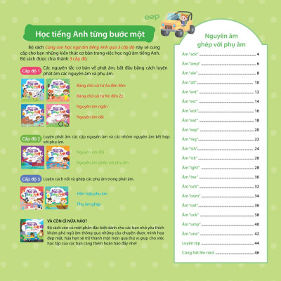 Cùng Con Học Ngữ Âm Tiếng Anh Qua 3 Cấp Độ - Nguyên Âm Ghép Với Phụ Âm