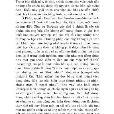 Ý Thức Luận (Essai Sur Les Données Immédiates De La Conscience) - Henri Bergson; Cao Văn Luận dịch; Phạm Anh Tuấn hiệu chú (Tái bản 2024)