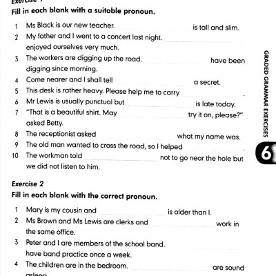  Graded Grammar Exercises 6