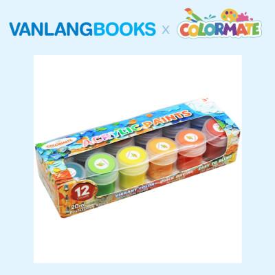 Sách Bách Khoa Toàn Thư - Thực Hành Hội Họa + Hộp 12 Màu Vẽ Acrylic 20ml - Vanlangbooks x Colormate