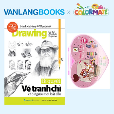 Sách Bí Quyết Vẽ Tranh Chì Cho Người Mới Bắt Đầu + Bộ Màu Vẽ Đa Năng CM-72 - Vanlangbooks x Colormate