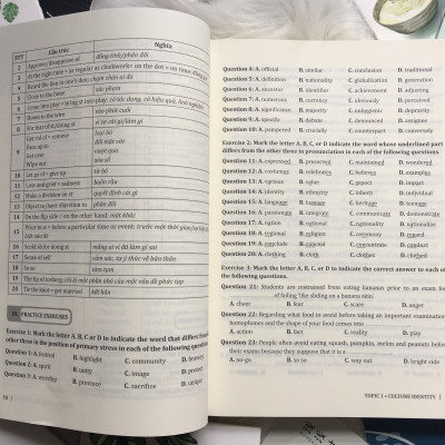 Sách: 30 Chủ Đề Từ Vựng Tiếng Anh - Tập 1 (Trang Anh) - Tặng Kèm Sổ Tay Mini Siêu Dễ Thương