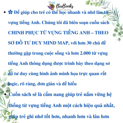 Sách Bé chinh phục từ vựng Tiếng anh (có File âm thanh) - Theo sơ đồ tư duy Mind Map - Phiên bản mới 2021