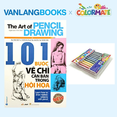 Sách 101 Bước Vẽ Chì Căn Bản Trong Hội Họa + Bộ 12 Bút Lông Bold Tip Marker - Vanlangbooks x Colormate