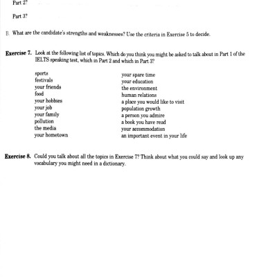 Tài liệu luyện thi IELTS kỹ năng nói - IELTS speaking preparation and practice