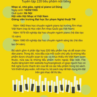 Sách- Piano Cho Thiếu Nhi - Tuyển Tập 220 Tiểu Phẩm Nổi Tiếng - Phần 2 của Lê Dũng (Kèm File Audio) (Tái Bản 2023)-2HBooks