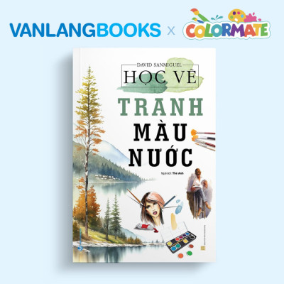 Sách Học Vẽ Tranh Màu Nước + Bánh Màu Nước Dạng Nén 18 Màu - Vanlangbooks x Colormate