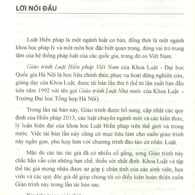 Giáo Trình Luật Hiến Pháp Việt Nam - GS. TS. Nguyễn Đăng Dung, PGS. TS. Đặng Minh Tuấn, PGS. TS. Vũ Công Giao (Đồng chủ biên) - Tái bản - (bìa mềm) -