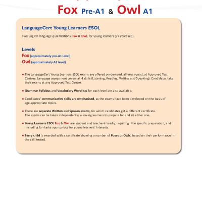 Succeed in LanguageCert Young Learners OWL 1 - 6 Practice Tests - A1