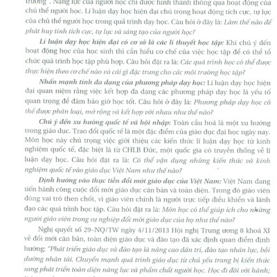 Lí Luận Dạy Học Hiện Đại - Cơ Sở Đổi Mới Mục Tiêu, Nội Dung Và Phương Pháp Dạy Học