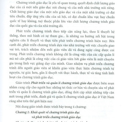 Phát Triển Và Quản Lí Chương Trình Giáo Dục