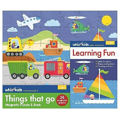 Whiz Kids Magnetic Puzzle And Book - Things That Go