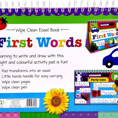 Wipe Clean Easel Book With Pen - First Words