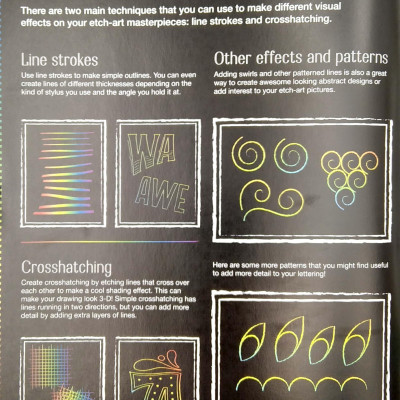 Kaleidoscope Etch Art Creations Hand Lettering