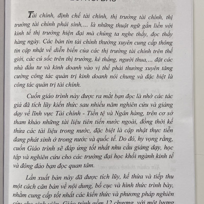 Sách - Giáo Trình Thị Trường Tài Chính & Các Định Chế Tài Chính