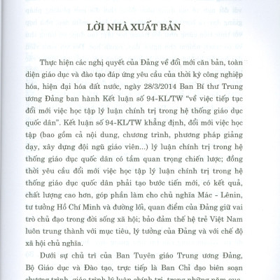 Combo 4 cuốn Giáo Trình Dành Cho Bậc Đại Học Hệ Không Chuyên Lý Luận Chính Trị: Giáo Trình Triết Học Mác – Lênin + Giáo Trình Lịch Sử Đảng Cộng Sản Việt Nam + Giáo Trình Chủ Nghĩa Xã Hội Khoa Học + Giáo Trình Tư Tưởng Hồ Chí Minh