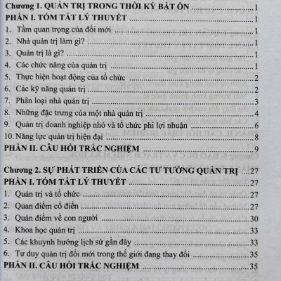 Quản Trị Học - Tóm Tắt Lý Thuyết Và Câu Hỏi Trắc Nghiệm