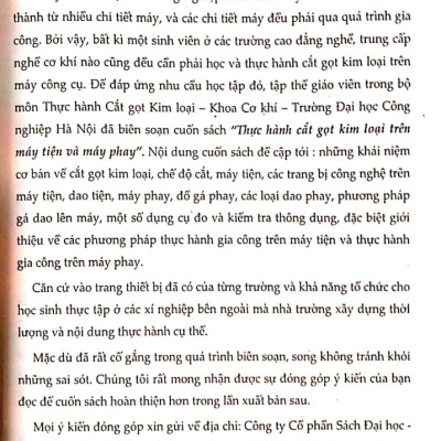 Thực Hành Cắt Gọt Kim Loại Trên Máy Tiện Và Máy Phay