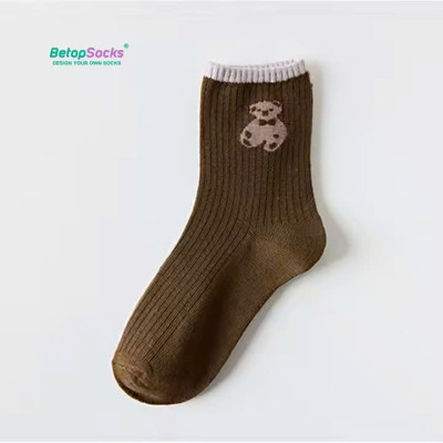 Vớ Nữ Hình Gấu Nhiều Màu ( Bọc 10 Đôi ) Loại Cổ Cao