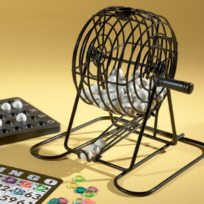 Bộ Đồ Chơi Lô Tô Bingo 75 Số Lồng Sắt Xịn - Lồng Quay Loto Xổ Số