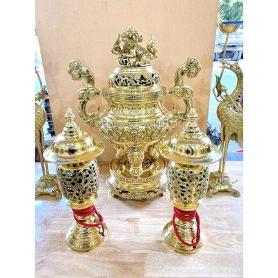 ĐỈNH ĐỒNG NGŨ SỰ CAO 45 CM CHẤT LIỆU BẰNG ĐỒNG