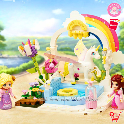 Đồ chơi lắp ráp xếp hình Qman 32019 - Bể bơi kỳ lân (280 mảnh ghép)