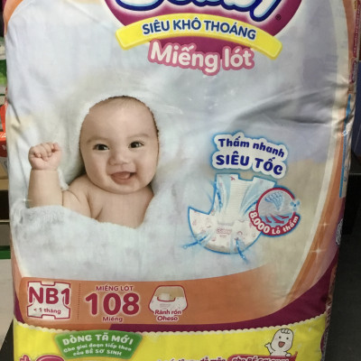 Tặng thêm 6 miếng tã quần bên trong - Miếng Lót Bobby Newborn 1 108 Miếng Êm Mềm Khô Thoáng - Miếng lót sơ sinh Bobby NB1