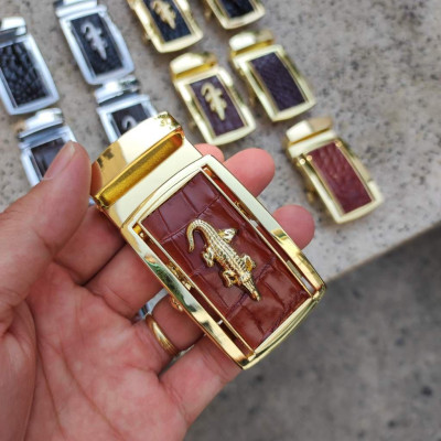 Mặt Khóa cho dây thắt lưng da cá sấu thật 3.5cm Kim loại đúc nguyên khối không gỉ sét!