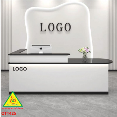 QUẦY LỄ TÂN, QUẦY TIẾP TÂN, QUẦY TÍNH TIỀN, QUẦY THU NGÂN QTT425 ( BÀN KHÔNG ĐÈN)- Nội thất lắp ráp Viễn Đông Adv