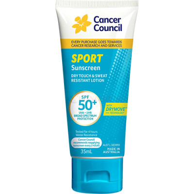 Kem chống nắng dành cho hoạt động thể thao Cancer Council Sport Sunscreen SPF50+ (35ml/110ml) - Hàng chính hãng